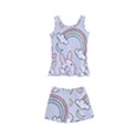 Seamless Pattern With Cute Rabbit Character Kids  Boyleg Swimsuit View1