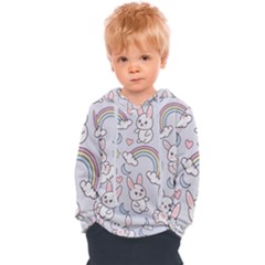 Seamless Pattern With Cute Rabbit Character Kids  Overhead Hoodie by Apen