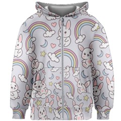 Seamless Pattern With Cute Rabbit Character Kids  Zipper Hoodie Without Drawstring by Apen