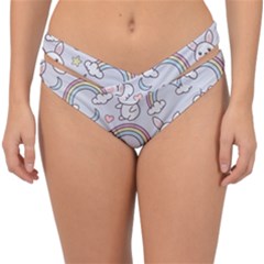 Seamless Pattern With Cute Rabbit Character Double Strap Halter Bikini Bottoms by Apen