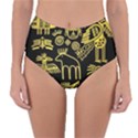 Golden Indian Traditional Signs Symbols Reversible High-Waist Bikini Bottoms View1