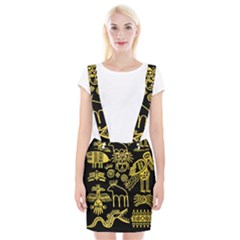 Golden Indian Traditional Signs Symbols Braces Suspender Skirt