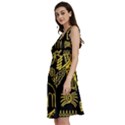 Golden Indian Traditional Signs Symbols Classic Skater Dress View2