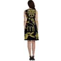 Golden Indian Traditional Signs Symbols Classic Skater Dress View4