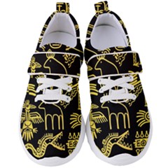 Golden Indian Traditional Signs Symbols Women s Velcro Strap Shoes by Apen