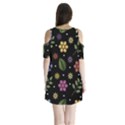 Embroidery Seamless Pattern With Flowers Shoulder Cutout Velvet One Piece View2