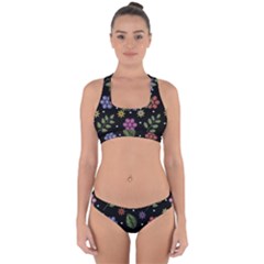 Embroidery Seamless Pattern With Flowers Cross Back Hipster Bikini Set by Apen