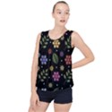 Embroidery Seamless Pattern With Flowers Bubble Hem Chiffon Tank Top View1