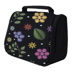 Embroidery Seamless Pattern With Flowers Full Print Travel Pouch (small) by Apen