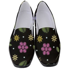 Embroidery Seamless Pattern With Flowers Women s Classic Loafer Heels by Apen