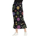 Embroidery Seamless Pattern With Flowers Maxi Fishtail Chiffon Skirt View1