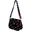 Embroidery Seamless Pattern With Flowers Saddle Handbag View2