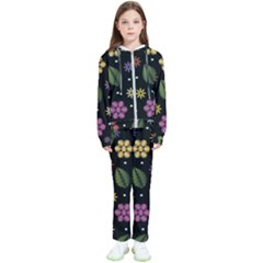 Embroidery Seamless Pattern With Flowers Kids  Tracksuit by Apen