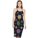 Embroidery Seamless Pattern With Flowers Bodycon Cross Back Summer Dress View1