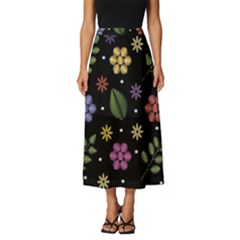 Embroidery Seamless Pattern With Flowers Classic Midi Chiffon Skirt by Apen