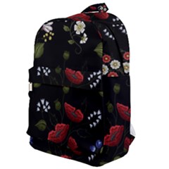 Floral Folk Fashion Ornamental Embroidery Pattern Classic Backpack by Apen