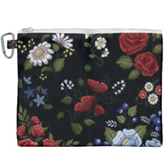 Floral Folk Fashion Ornamental Embroidery Pattern Canvas Cosmetic Bag (xxxl) by Apen