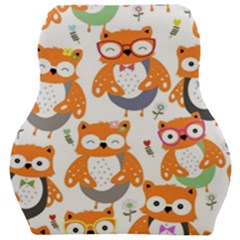 Cute Colorful Owl Cartoon Seamless Pattern Car Seat Velour Cushion  by Apen