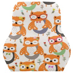 Cute Colorful Owl Cartoon Seamless Pattern Car Seat Back Cushion  by Apen