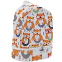 Cute Colorful Owl Cartoon Seamless Pattern Zip Bottom Backpack View2