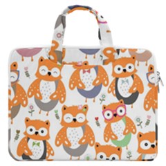 Cute Colorful Owl Cartoon Seamless Pattern Macbook Pro 16  Double Pocket Laptop Bag  by Apen