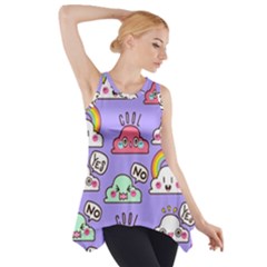 Cloud Seamless Pattern Side Drop Tank Tunic by Apen