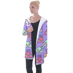 Cloud Seamless Pattern Longline Hooded Cardigan by Apen