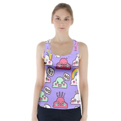 Cloud Seamless Pattern Racer Back Sports Top by Apen