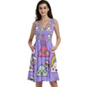 Cloud Seamless Pattern Sleeveless V-Neck Skater Dress with Pockets View1