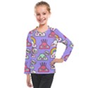 Cloud Seamless Pattern Kids  Long Mesh T-Shirt View1