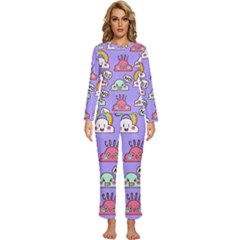 Cloud Seamless Pattern Womens  Long Sleeve Lightweight Pajamas Set by Apen