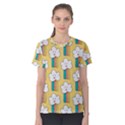 Smile Cloud Rainbow Pattern Yellow Women s Cotton T-Shirt View1