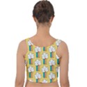 Smile Cloud Rainbow Pattern Yellow Velvet Crop Top View2