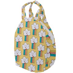 Smile Cloud Rainbow Pattern Yellow Travel Backpack by Apen