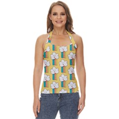 American Golden Ancient Totems Basic Halter Top