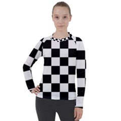 Chess Board Background Design Women s Pique Long Sleeve T-shirt