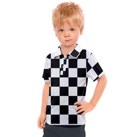 Chess Board Background Design Kids  Polo T-shirt by Apen