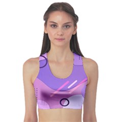 Hand Drawn Abstract Organic Shapes Background Fitness Sports Bra by Apen