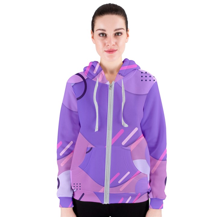 Hand Drawn Abstract Organic Shapes Background Women s Zipper Hoodie