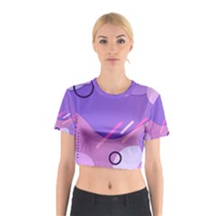 Hand Drawn Abstract Organic Shapes Background Cotton Crop Top by Apen