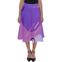 Hand Drawn Abstract Organic Shapes Background Perfect Length Midi Skirt by Apen