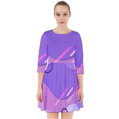 Hand Drawn Abstract Organic Shapes Background Smock Dress by Apen