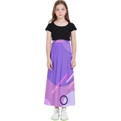 Hand Drawn Abstract Organic Shapes Background Kids  Flared Maxi Skirt by Apen