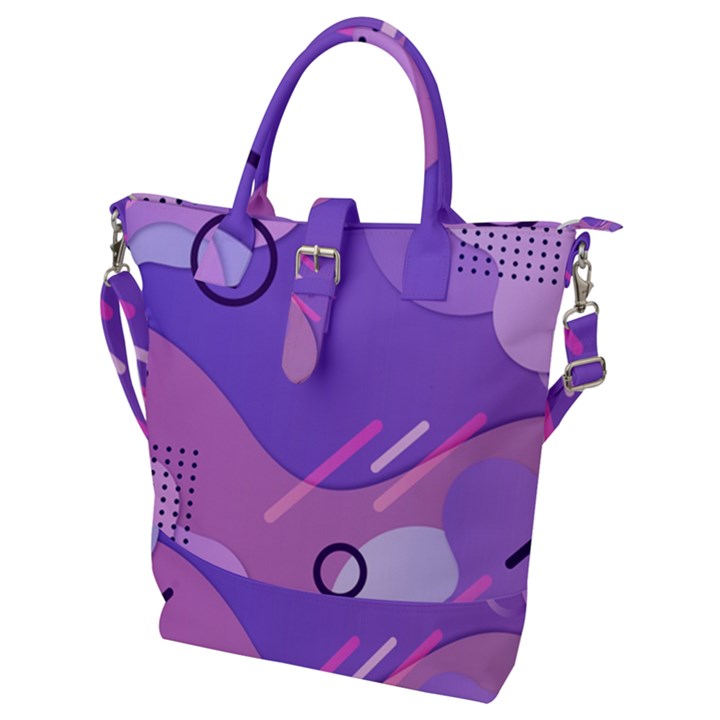 Hand Drawn Abstract Organic Shapes Background Buckle Top Tote Bag