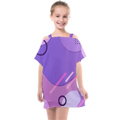 Hand Drawn Abstract Organic Shapes Background Kids  One Piece Chiffon Dress by Apen