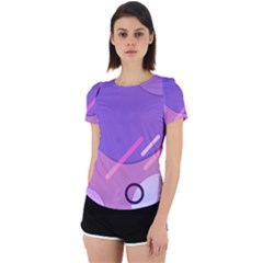 Hand Drawn Abstract Organic Shapes Background Back Cut Out Sport T-shirt by Apen