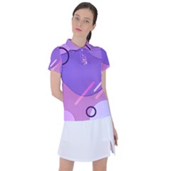 Hand Drawn Abstract Organic Shapes Background Women s Polo T-shirt