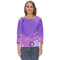 Hand Drawn Abstract Organic Shapes Background Cut Out Wide Sleeve Top