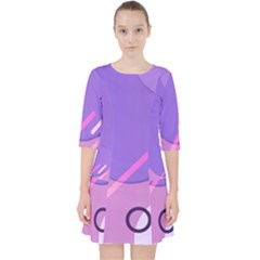 Colorful Labstract Wallpaper Theme Quarter Sleeve Pocket Dress by Apen