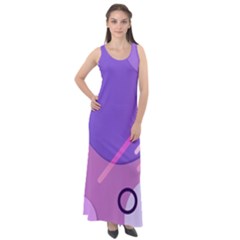 Colorful Labstract Wallpaper Theme Sleeveless Velour Maxi Dress by Apen